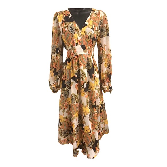 Jessica Simpson parchment‎ Clover fields bonita v-neck empire waist dress size L - Picture 1 of 15